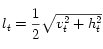 lt = sqrt(vt2 + ht2)